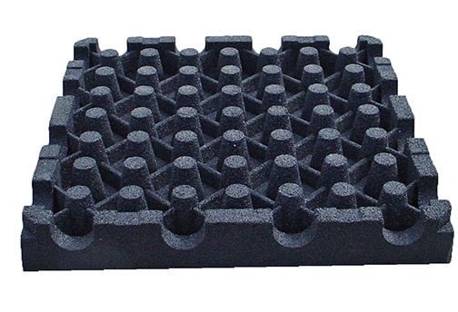 Bottom of Rubber Playground Tile - Recycled Rubber Safety Surfacing - Playground Tile