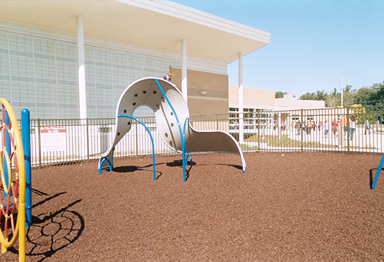 Recycled Rubber Mulch Nuggets in Playground - Playground Surfacing - Rubber Landscape Mulch