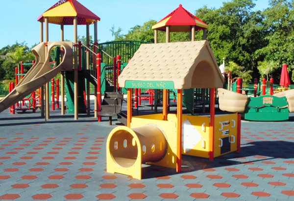 SofScape Playground Application - Hexagonal Recycled Rubber Paver - Equine Flooring - Rubber Decking - Playground Safety Surfacing