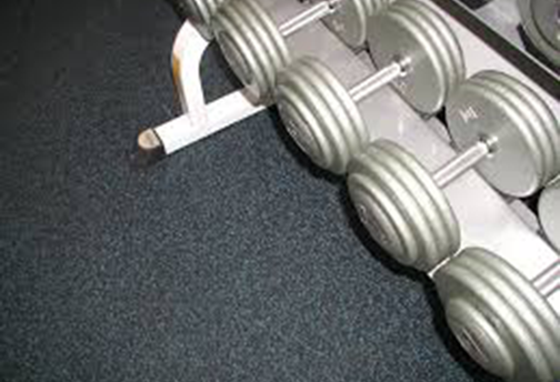Rolled Rubber with Dumbells - Athletic Flooring - Sports Flooring - Gym Floor