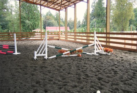 Equine Recycled Rubber Footing in Horse Arena-Rubber Mulch
