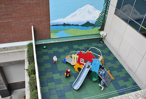 Rooftop Kid Kushion Rubber Playground Tiles - Rooftop Deck - Outdoor Rubber Tiles