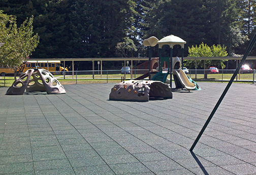 Gray Rubber Playground Tiles - Interlocking Rubber Tiles - Playground Safety Surfacing