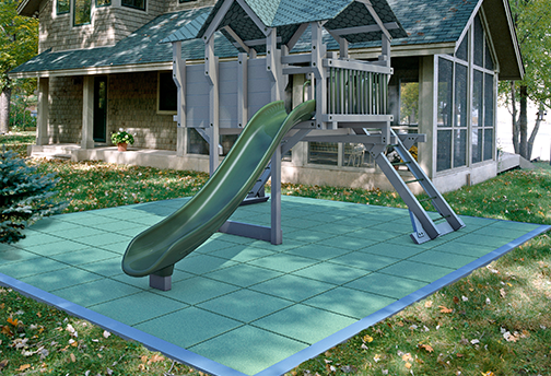 Backyard Kid Kushion Playground - Interlocking Rubber Playground Tiles - Playground Safety Surfacing