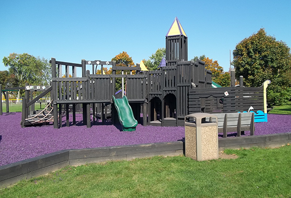 Purple Recycled Rubber Mulch Nuggets - Rubber Playground Surfacing - Landscape Mulch