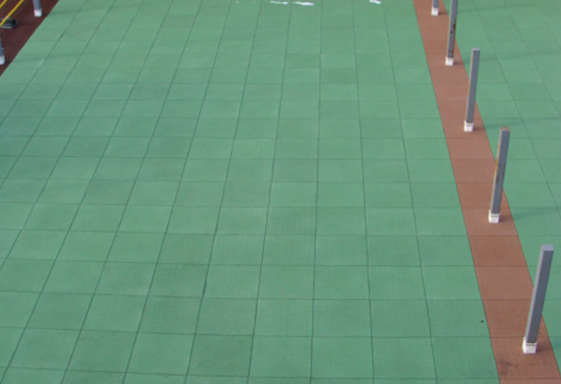 SofTile Rubber Decking Tile in Green - Outdoor Rubber Paver - Recycled Rubber Interlocking Deck Tile