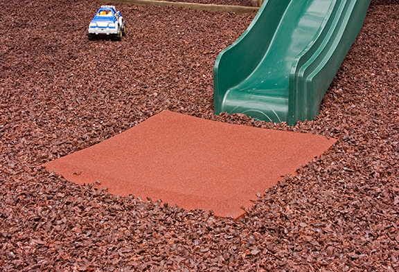 RB Rubber Swing Mat Red - Playground Surfacing - Swing Pad