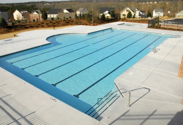 Ultra Tuff Non-skid on a pool deck - Rubberized Paint - Anti-slip Coating - Rubber Anti-Skid Treatment - Reduce Slips and Falls