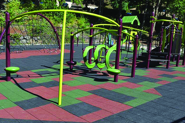 PlayFall Playground Tiles, Red, green & Black