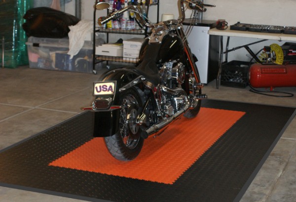 Interlocking PVC Coin Tile - Motorcycle - Athletic Flooring - Garage Flooring - Trade Show Flooring