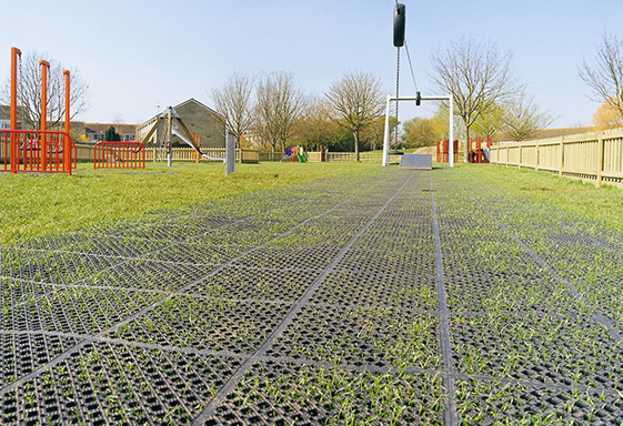 SafetyDeck New Installation, Waiting for Grass to Grow - Rubber Decking - Playground Surfacing