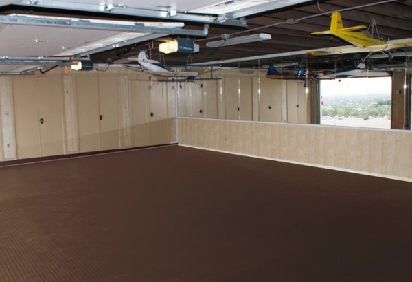 Interlocking PVC Coin Tile - Brown - Athletic Flooring - Garage Flooring - Trade Show Flooring