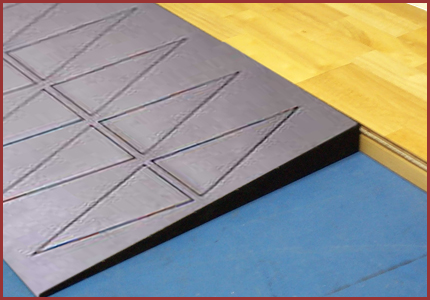 CourtEdge Rubber Transition Ramp - Athletic Court Reducer Transition Ramp - ADA Ramp