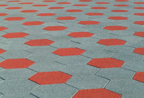 SofScape Hexagonal Rubber Paver - Rubber Patio Paver - Recycled Rubber Paver - Equine Flooring - Rubber Decking - Playground Surfacing