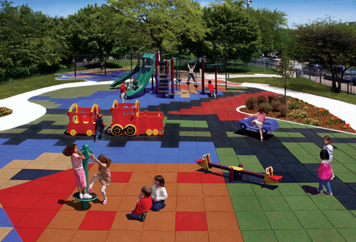 DuraSafe Rubber Playground Tile - Playground Surfacing - Ehrier Park