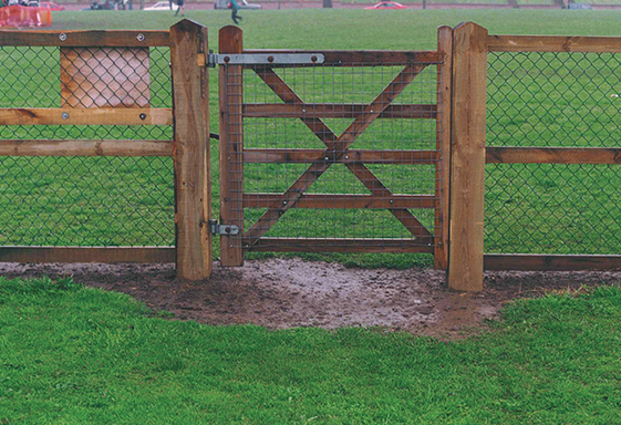 SafetyDeck Gate Before Installation - Rubber Decking - Playground Surfacing - Soil Stabilization