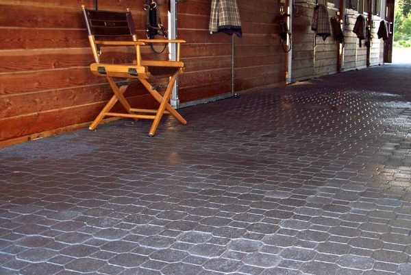 Keystone Interlocking tile by horse stall