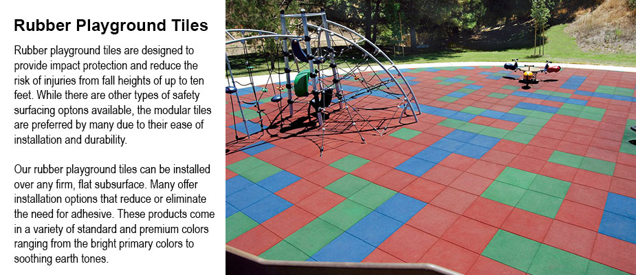 Rubber Playground Tiles - Multi-color - Playground Surfacing - Safety Tiles