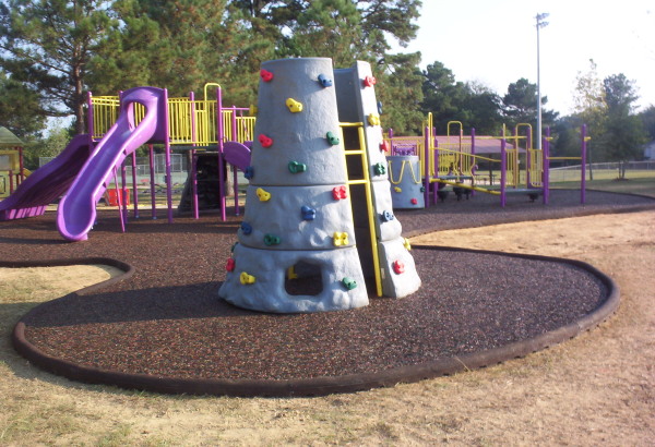 Brown Rubber Playground Border - Landscape Timber - Playground Edging