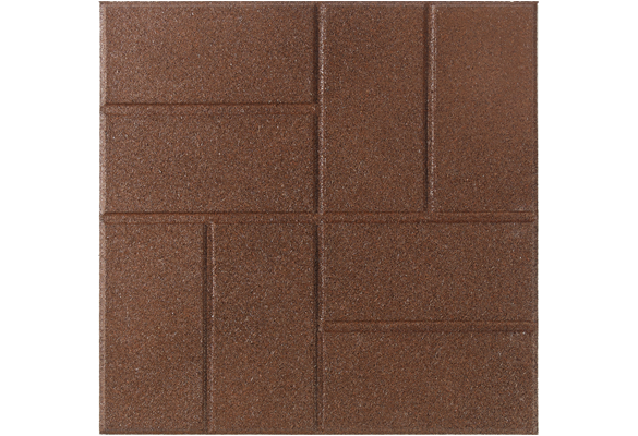 Red Rubberific Brick-top Rubber Paver