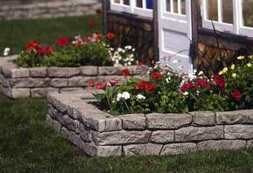 Rock Lock Planter with Flowers - Plastic Border - Retaining Wall - Playground Border - Raised Garden