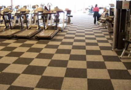 SportWeave Beige and Brown- Athletic Flooring - Sports Flooring - Carpet Tile - Gym Flooring