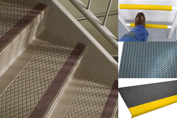 Anti-slip covers for steps, landings and ladder rungs