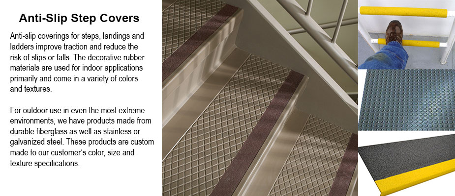 Anti-slip covers for steps, landings and ladder rungs - Rubber Step Covers