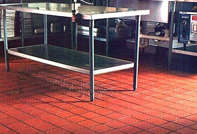 Safety Grooved floor in a restaurant kitchent - Diamond Floor Scoring - Anti-slip Treatment - Reduce Slips and Falls