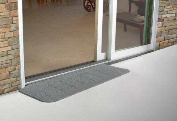 EZEdge Entry Rubber Ramp Gray - Transition Ramp - Wheelchair Ramp - ADA Ramp