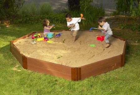 Frame-it-All Hexagonal Sandbox - Playground Border - Raised Garden Bed - Retaining Wall - Landscape Timbers