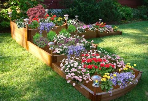 Frame-it-All Flower Garden-2 - Playground Border - Raised Garden Bed - Retaining Wall -Landscape Timber