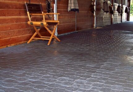 Keystone Interlocking tile by horse stall
