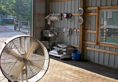 Keystone Interlocking Tile in a barn aisle
