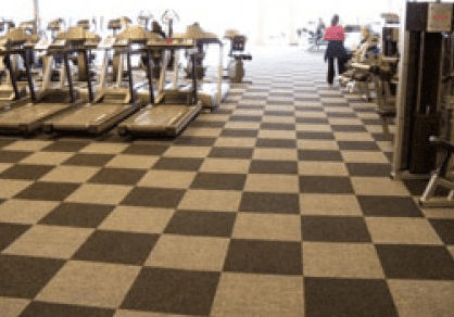 SportWeave Carpet tile checkerboard installation
