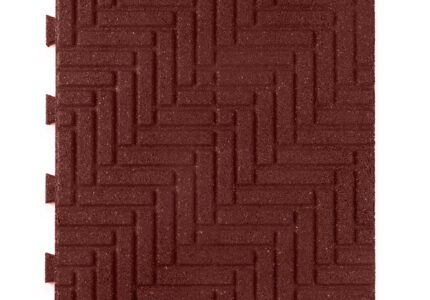 SmartLoc 16" interlocking tile in red herringbone