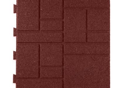 Red SmartLoc 16" interlocking tile in Multi-brick pattern