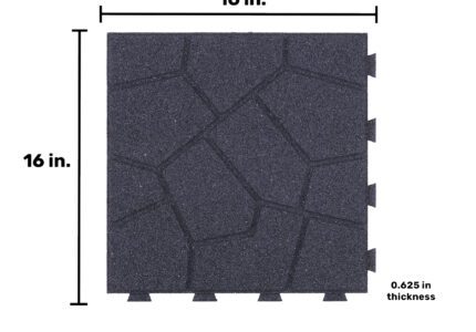 SmartLoc 16" interlocking tile measurements, gray stone