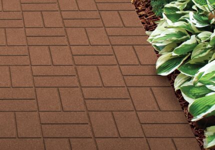 Closeup of Red Brick SmartLoc Interlocking tile installation