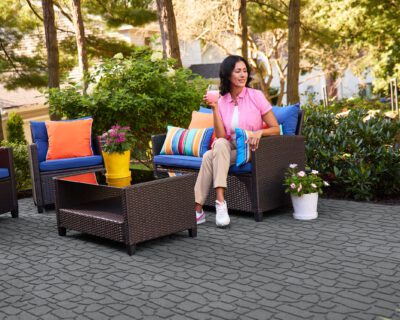 GroundScape Dual Sided Interlocking 24" x 12" Tile Gray Rock