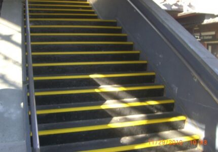 Safeguard Black Anti-slip Step Covers with Yellow Nosing