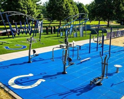 Outdoor Exercise Area with SafeLock Playground Tiles