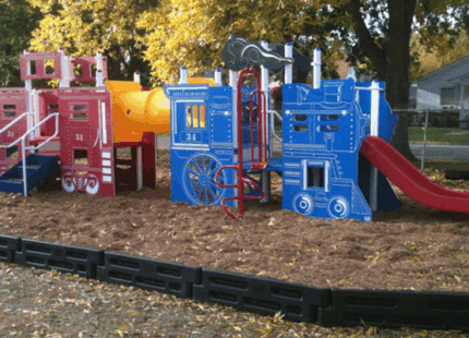 12" 2 x 2 Playground Border Installation 5