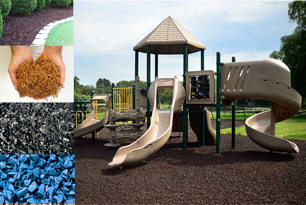 Recycled Rubber Mulch for playgrounds and landscaping applications